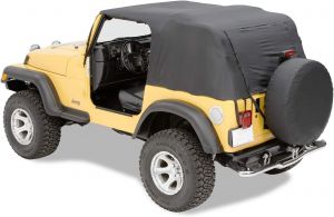 Pavement Ends Emergency Top In Black Denim With Full Doors For 1997-06 Jeep Wrangler TJ 56812-01