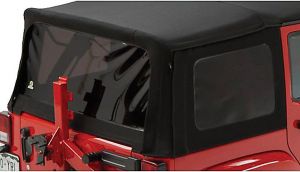 BESTOP Tinted Window Kit For Factory Top & Replace-A-Top For 2007-18 Jeep Wrangler JK 4 Door Models (Black Twill) 5844317