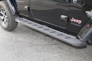 Go Rhino Running Boards In Protective Bedliner Finish For 2018 Jeep Wrangler JL Unlimited 4 Door Models