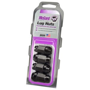 McGard Black Bulge Cone Seat Style Lug Nut Set (1/2"-20 Thread Size) - Set of 4 Lug Nuts 64029