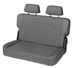 BESTOP TrailMax II Fold & Tumble Rear Bench Seat With Fabric Front In Charcoal Denim For 1955-95 Jeep Wrangler YJ & CJ Series 3944109