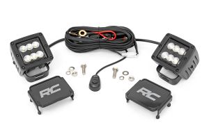 Rough Country 2" Square Cree LED Lights Black Series -Flood (Pair)  70133BL