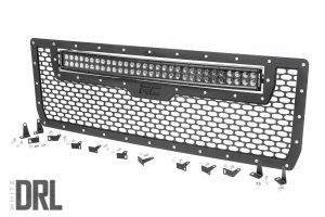 Rough Country Mesh Grille 30" Dual Row LED Black White DRL For 14-15 GMC Sierra 1500 70190DRL
