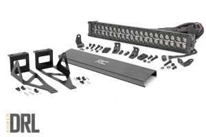 Rough Country LED Light Kit Bumper Mount 2" Black Dual Row Amber DRL For 05-07 Ford F-250/F-350 Super Duty 70665DRLA