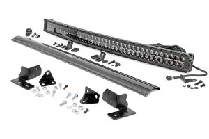 Rough Country LED Light Bumper Mount 40" Black Dual Row White DRL For 11-16 Ford F-250 Super Duty 70682DRL