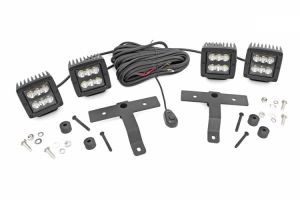 Rough Country Quad LED Light Pod Kit for 18+ Jeep Wrangler JL & Gladiator JT 7082-