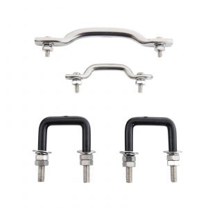 SmittyBilt Windshield Tie Down Kit In Stainless Steel For 1955-94 Jeep Wrangler YJ and CJ Series 7411