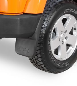 MOPAR Rear Deluxe Molded Splash Guards With Jeep Logo For 2007-18 Jeep Wrangler JK 2 Door & Unlimited 4 Door Models 82210232