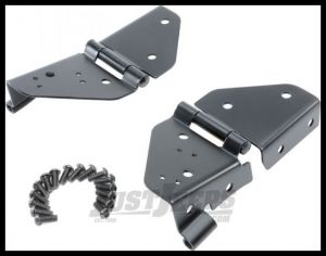 Rampage Windshield Hinges Black Pair For 1976-95 Jeep CJ Series & Wrangler YJ 7603