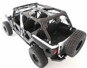 SmittyBilt SRC Cage Kit 7 Piece In Gloss Black For 2011-18 Jeep Wrangler JK 2 Door 76903