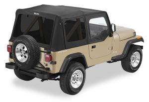 BESTOP Replace-A-Top With Door Skins & Tinted Rear Windows In Sailcloth Black For 1988-95 Jeep Wrangler YJ Models 7912301