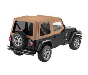BESTOP Replace-A-Top With Half Door Skins & Tinted Windows In Sailcloth Spice Denim For 1997-02 Jeep Wrangler TJ 7912437