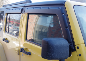 Focus Auto Design Tough Window Visors For 07-18 Jeep Wrangler JK Unlimited 4 Door FOC-TV-7W07-4