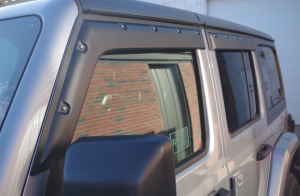 Focus Auto Design TOUGH WINDOW VISORS (Textured) for 18+ Jeep Wrangler JL, JLU & 20+ Gladiator JT FOC-TV-7W18-