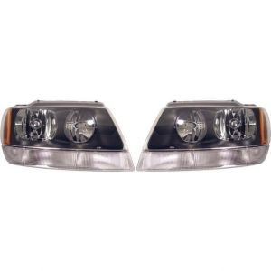 Anzo USA Headlights in Black for 99-04 Jeep Grand Cherokee WJ 111042