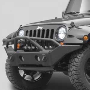 Rampage Front Recovery Bumper With Stinger Textured Finish For 2007-18 Jeep Wrangler JK 2 Door & Unlimited 4 Door (Lights Sold Separately) 88510