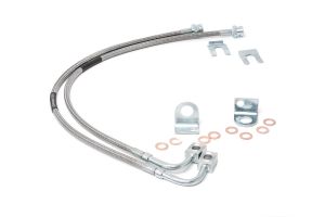 Rough Country Extended Stainless Steel Rear Brake Lines For 2007-18 Jeep Wrangler JK 2 Door & Unlimited 4 Door Models With 4-6" Lift 89708