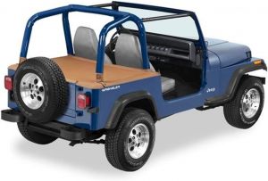 BESTOP Duster Deck Cover With Supertop Bow Folded Down In Spice Denim For 1992-95 Jeep Wrangler YJ 9000837