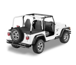 BESTOP Duster Deck Cover In Black Diamond For 2004-06 Jeep Wrangler TLJ Unlimited With Factory Hard Top Removed 9002435