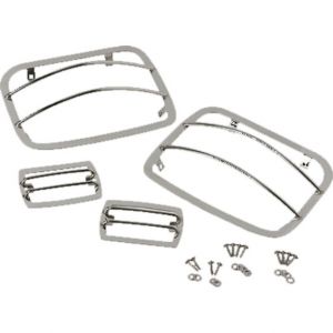 Kentrol Stainless Steel Light Guard Set (4-Pieces) for 87-95 Jeep Wrangler YJ 30558
