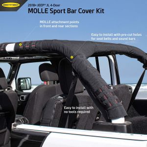 SmittyBilt MOLLE MOLLE Sport Bar Cover Kit For 2018+ Jeep Wrangler JL Unlimited 4 Door Models 5667201