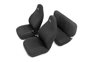 Rough Country (Black) Neoprene Seat Cover Set Front & Rear For 1997-02 Jeep Wrangler TJ & TJ Unlimited Models 91000