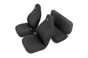 Rough Country (Black) Neoprene Seat Cover Set Front & Rear For 2003-06 Jeep Wrangler TJ & TLJ Unlimited Models 91001