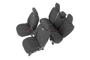 Rough Country Front and Rear Neoprene Seat Covers For 2018+ Jeep Wrangler JL Unlimited 4 Door Models (W/O Rear Arm Rests) 91010