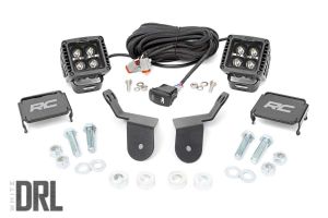 Rough Country LED Light Kit Cage Mount 2" Black Pair White DRL For Honda Pioneer 1000-5 92011
