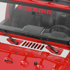Warrior Products Cowling Cover For 2007-18 Jeep Wrangler JK 2 Door & Unlimited 4 Door Models (Aluminum Diamond Plate) 920E