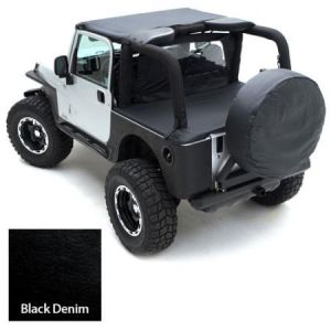 SmittyBilt Strapless Brief Top In Black Denim For 1997-06 Jeep Wrangler TJ 93315