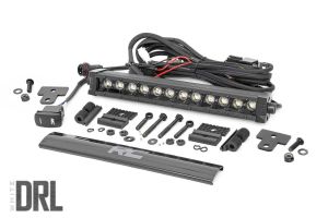 Rough Country LED Light Bumper Mount 12" Black Single Row White DRL For Can-Am Defender HD 8/HD 9/HD 10 97004