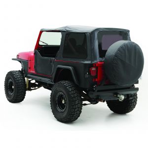 SmittyBilt OE Style Replacement Top With Half Door Uppers & Tinted Windows In Black Denim For 1988-95 Jeep Wrangler YJ With Half Doors Only 9870215