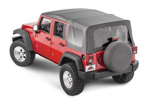 Crown Automotive Replacement Soft Top For 07-09 Wrangler JK Unlimited 4 Door w/ Full Steel Doors RT11035T