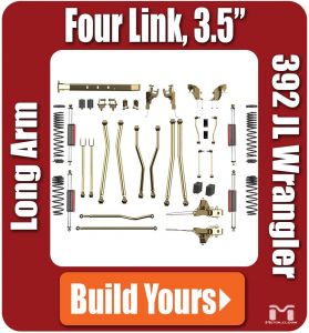 MetalCloak 3.5" 4-Link, Bolt-On Long Arm Suspension & Lift Kit (Base Kit) for 21+ Jeep Wrangler JL 392 HEMI A5435