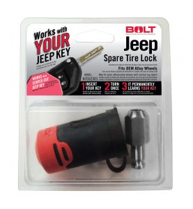 BOLT Spare Tire Lock For 2018+ Jeep Wrangler JL 2 Door & Unlimited 4 Door Models