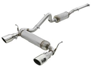 aFe Power Rebel Series 2.5" 409 Stainless Steel Cat-Back Exhaust System Polished For 2007-18 Jeep Wrangler JK 2 Door & Unlimited 4 Door Models 49-48062-P