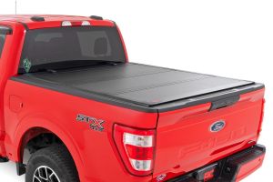 Rough Country Hard Tri-Fold Flip Up Bed Cover 5'7" Bed For 2015-2020 Ford F-150 2WD/4WD 49220550