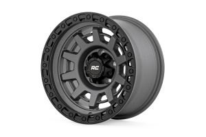 Rough Country 85 Series Wheel One-Piece Gunmetal Gray/Black 15x8 5x4.5 -19mm 85150813