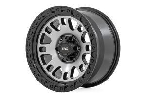 Rough Country 82 Series Wheel One-Piece Machined Semi Gloss Black 18x9 6x5.5 -12mm 82181212M