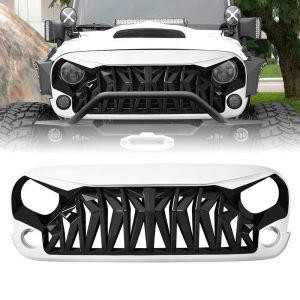 AMERICAN MODIFIED Shark Grille - White Surround and Black Insert for 07-17 Jeep Wrangler,2018 Jeep Wrangler JK AMJPAA00111