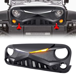 AMERICAN MODIFIED Hawke Grille with LED Eyebrow for 07-17 Jeep Wrangler,2018 Jeep Wrangler JK AMJPAA00126