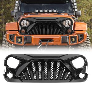 AMERICAN MODIFIED Goliath Grille with LED Amber Lights - Glossy Black for 07-17 Jeep Wrangler,2018 Jeep Wrangler JK AMJPAA00129