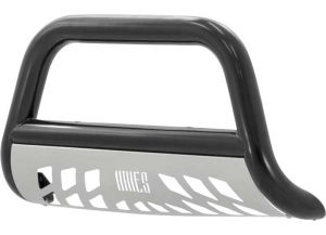 Aries Automotive 3" Bull Bar Carbon Steel With Removable Brushed SS Skid Plate In Semigloss Black For 2005-07 Jeep Grand Cherokee WK & 2006-10 Jeep Commander B35-1001