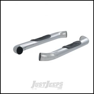 Aries Automotive 3" Round Side Bars In Polished Stainless Steel For 2007-18 Jeep Wrangler JK 2 Door Models 35800-2