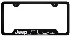 Automotive Gold Laser Etched Stainless Jeep Desert License Plate Frame GF.JEED-