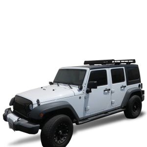 Black Horse Offroad Traveler Roof Rack (No Drill) 4" LED Cube Lights for 07-18 Jeep Wrangler JK BA-JKDR-KIT13