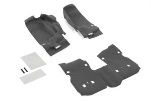 BedRug BedTred Premium Molded 3 Piece Front Floor Kit For 2018+ Jeep Wrangler JL Unlimited 4 Door Models BTJL18F4