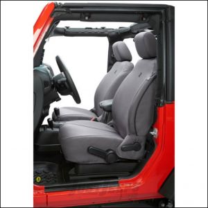 BESTOP Custom Tailored Front Seat Covers In Charcoal For 2007-12 Jeep Wrangler JK 2 Door & Unlimited 4 Door Models 29280-09