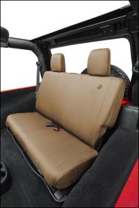 BESTOP Custom Tailored Rear Seat Covers In Tan For 2007-18 Jeep Wrangler JK 2 Door & Unlimited 4 Door Models 2928204